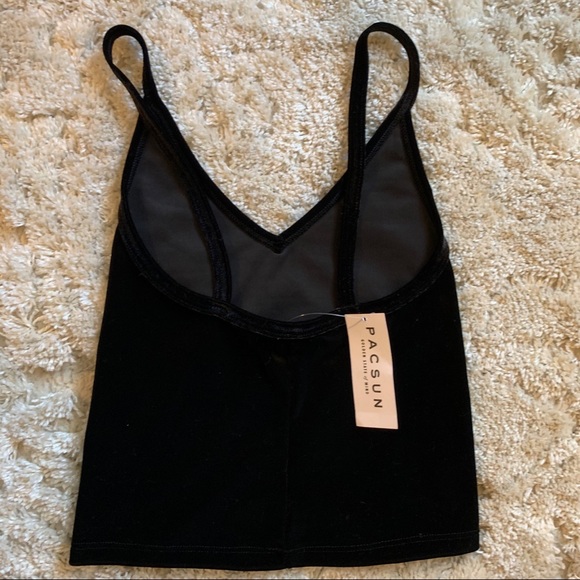 NWT Brandy Melville/PacSun velvet black tank top - Picture 3 of 5